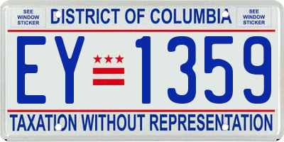 DC license plate EY1359