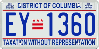 DC license plate EY1360