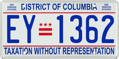 DC license plate EY1362