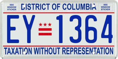 DC license plate EY1364