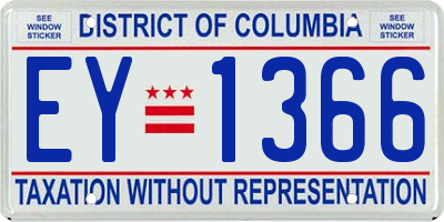 DC license plate EY1366