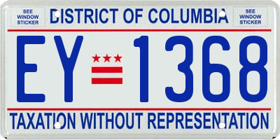 DC license plate EY1368