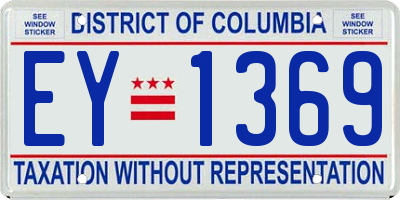 DC license plate EY1369