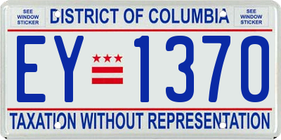 DC license plate EY1370