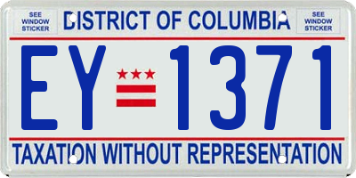 DC license plate EY1371