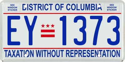 DC license plate EY1373