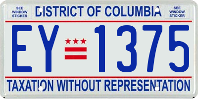 DC license plate EY1375