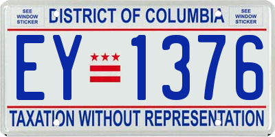 DC license plate EY1376