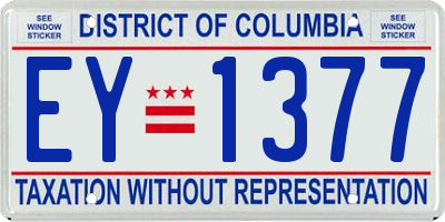 DC license plate EY1377