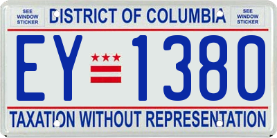 DC license plate EY1380