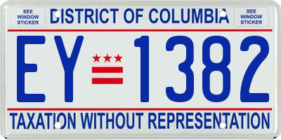 DC license plate EY1382