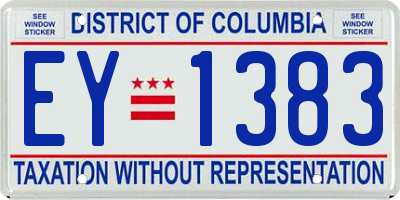 DC license plate EY1383