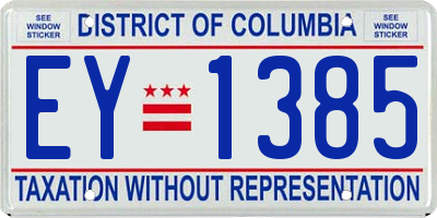 DC license plate EY1385