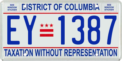 DC license plate EY1387