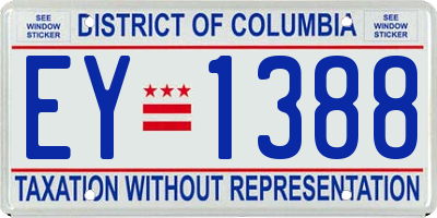 DC license plate EY1388