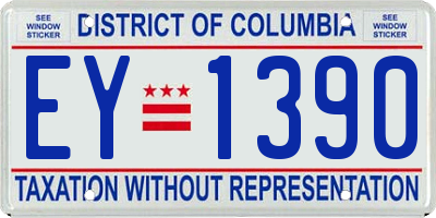 DC license plate EY1390