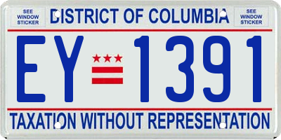 DC license plate EY1391