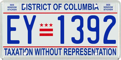 DC license plate EY1392