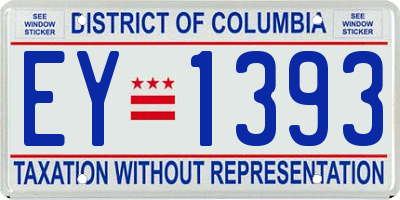 DC license plate EY1393