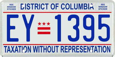 DC license plate EY1395