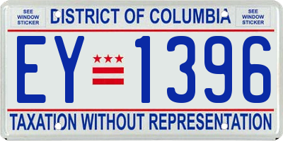 DC license plate EY1396