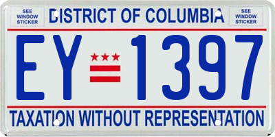 DC license plate EY1397