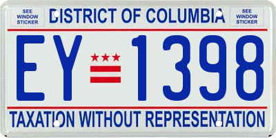 DC license plate EY1398