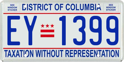 DC license plate EY1399