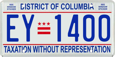 DC license plate EY1400