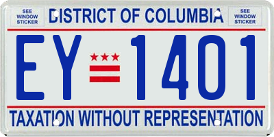 DC license plate EY1401