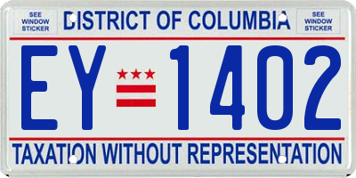 DC license plate EY1402