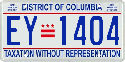 DC license plate EY1404