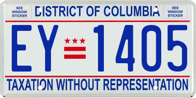 DC license plate EY1405