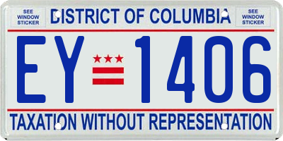 DC license plate EY1406