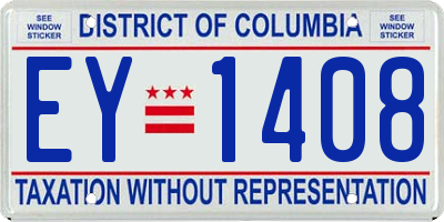 DC license plate EY1408