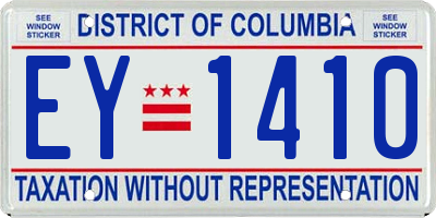 DC license plate EY1410