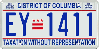 DC license plate EY1411