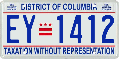 DC license plate EY1412