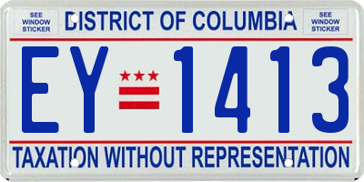 DC license plate EY1413