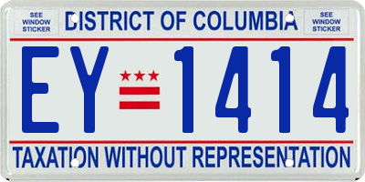 DC license plate EY1414