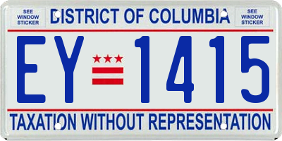 DC license plate EY1415