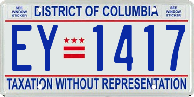 DC license plate EY1417