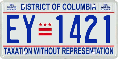 DC license plate EY1421