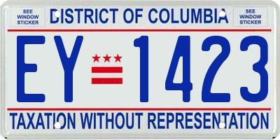 DC license plate EY1423