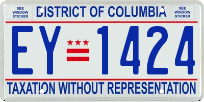 DC license plate EY1424