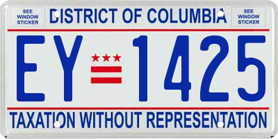 DC license plate EY1425