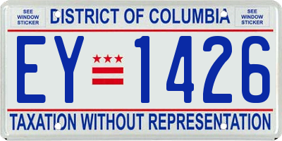 DC license plate EY1426