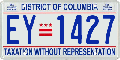 DC license plate EY1427