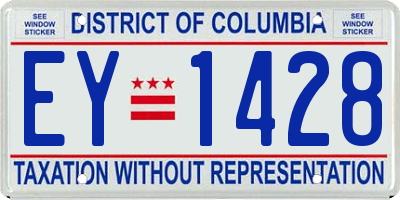 DC license plate EY1428