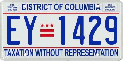 DC license plate EY1429